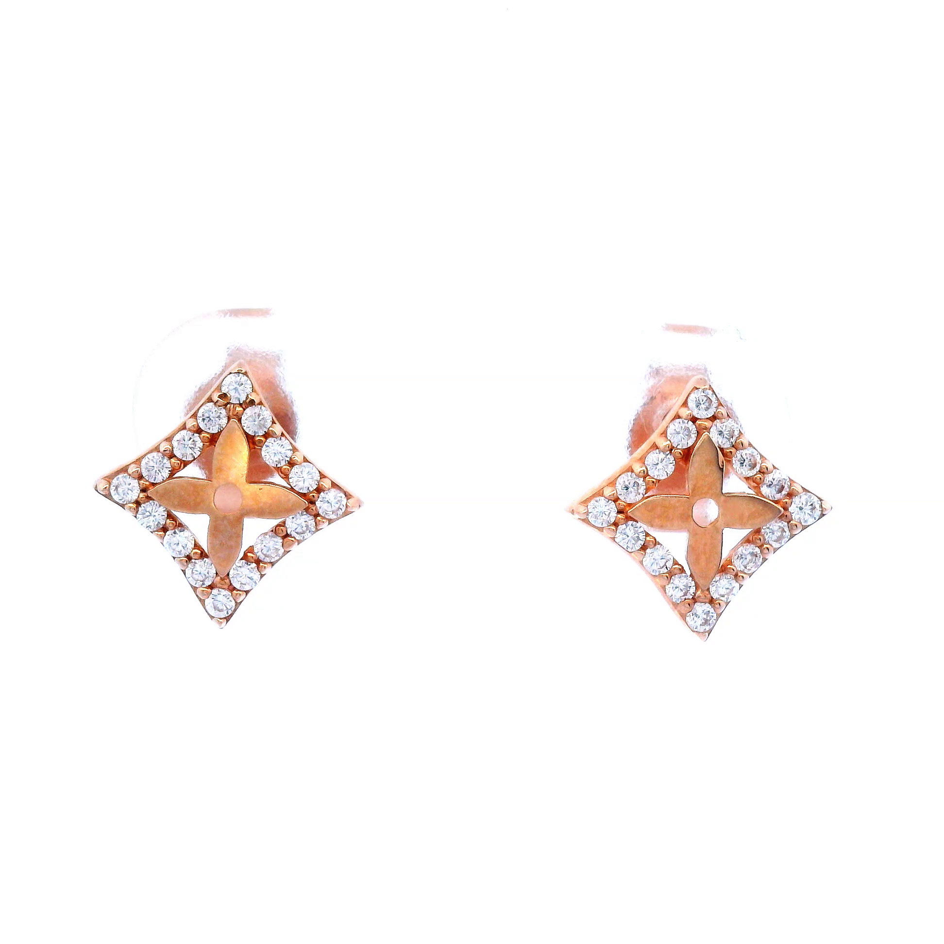 Channel Set Cubic Zirconia Studs in Rose Gold