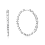 Ania Haie Silver Large Claw Sphere Beaded Hoop Earrings