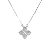 Sterling Silver Micro Pavé Flower Necklace