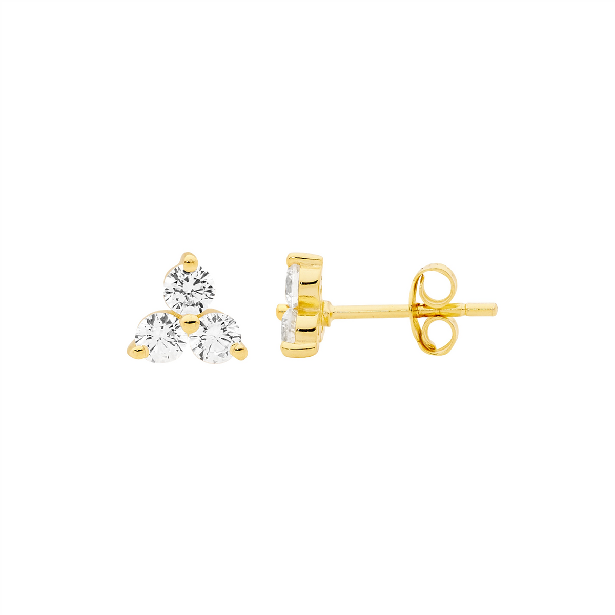 Ellani Cubic Zirconia Claw Set Stud Earrings