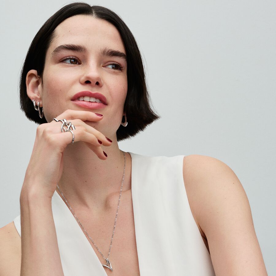 Organically Shaped Heart Pendant Necklace