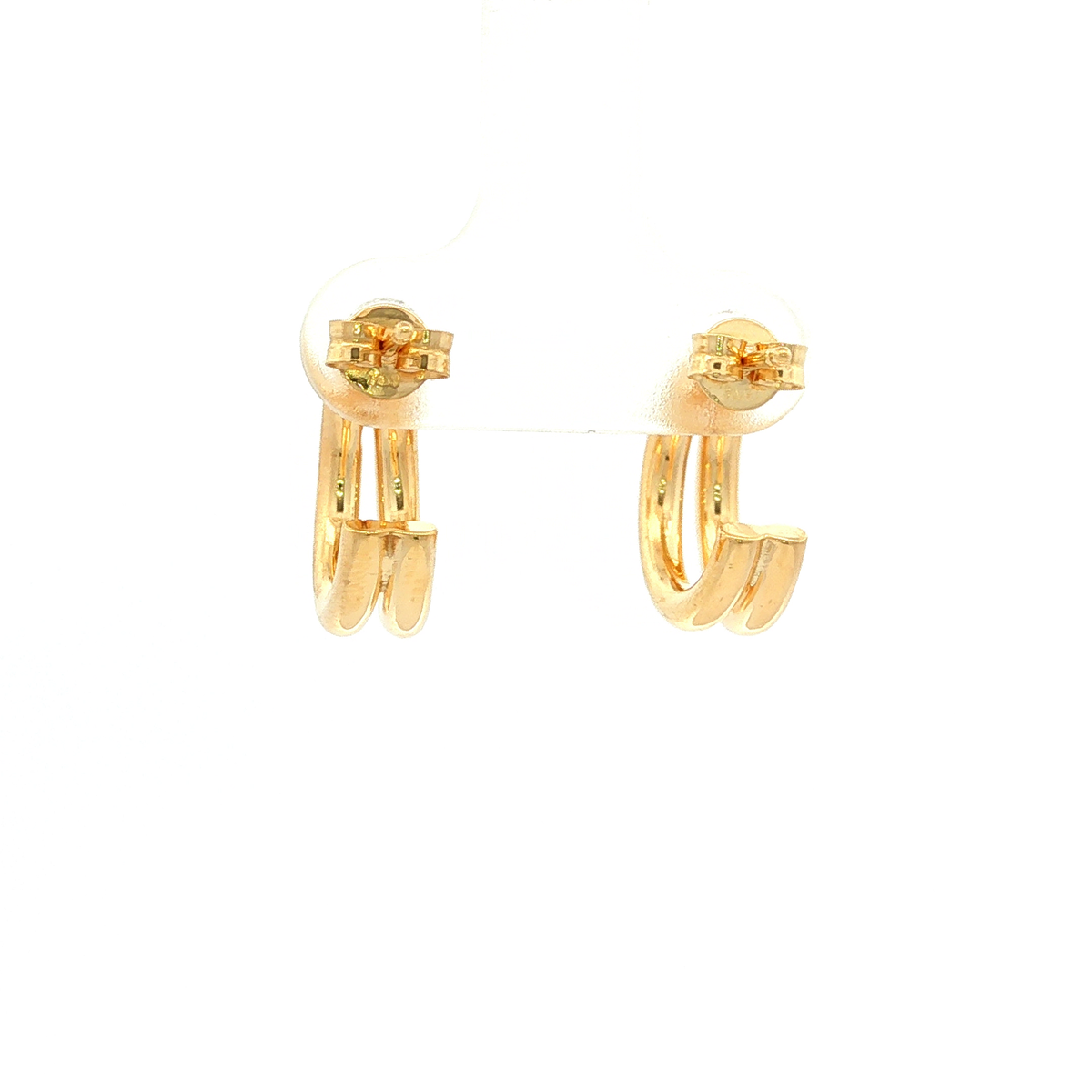 Tube Half Hoop Earrings in Yellow Gold