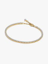 14k gold-plated tennis bracelet with clear cubic zirconia