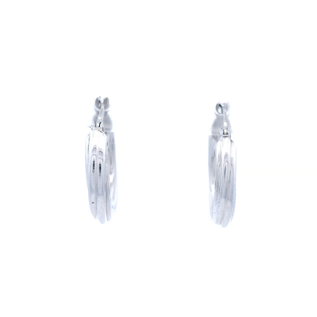 10mm Twist Hoop Earrings in 9 Carat White Gold, Silver Filled
