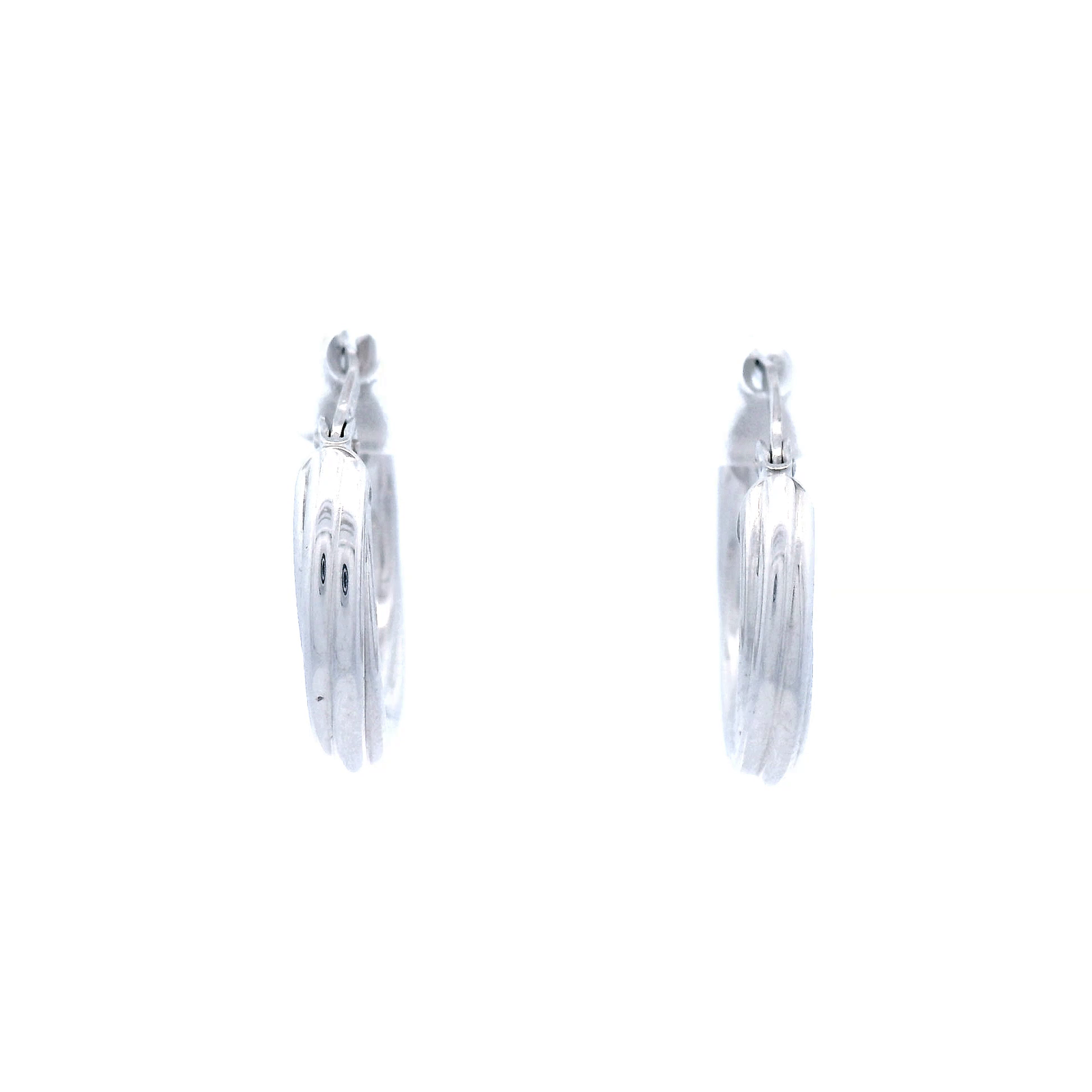 10mm Twist Hoop Earrings in 9 Carat White Gold, Silver Filled