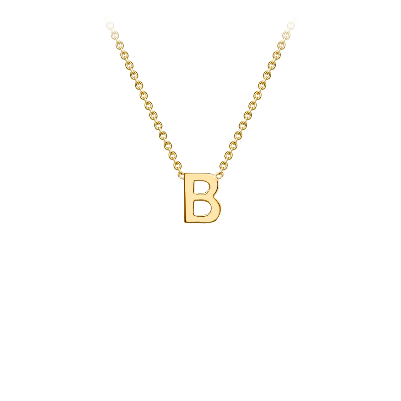 9ct Yellow Gold Petite Initial Necklace - D