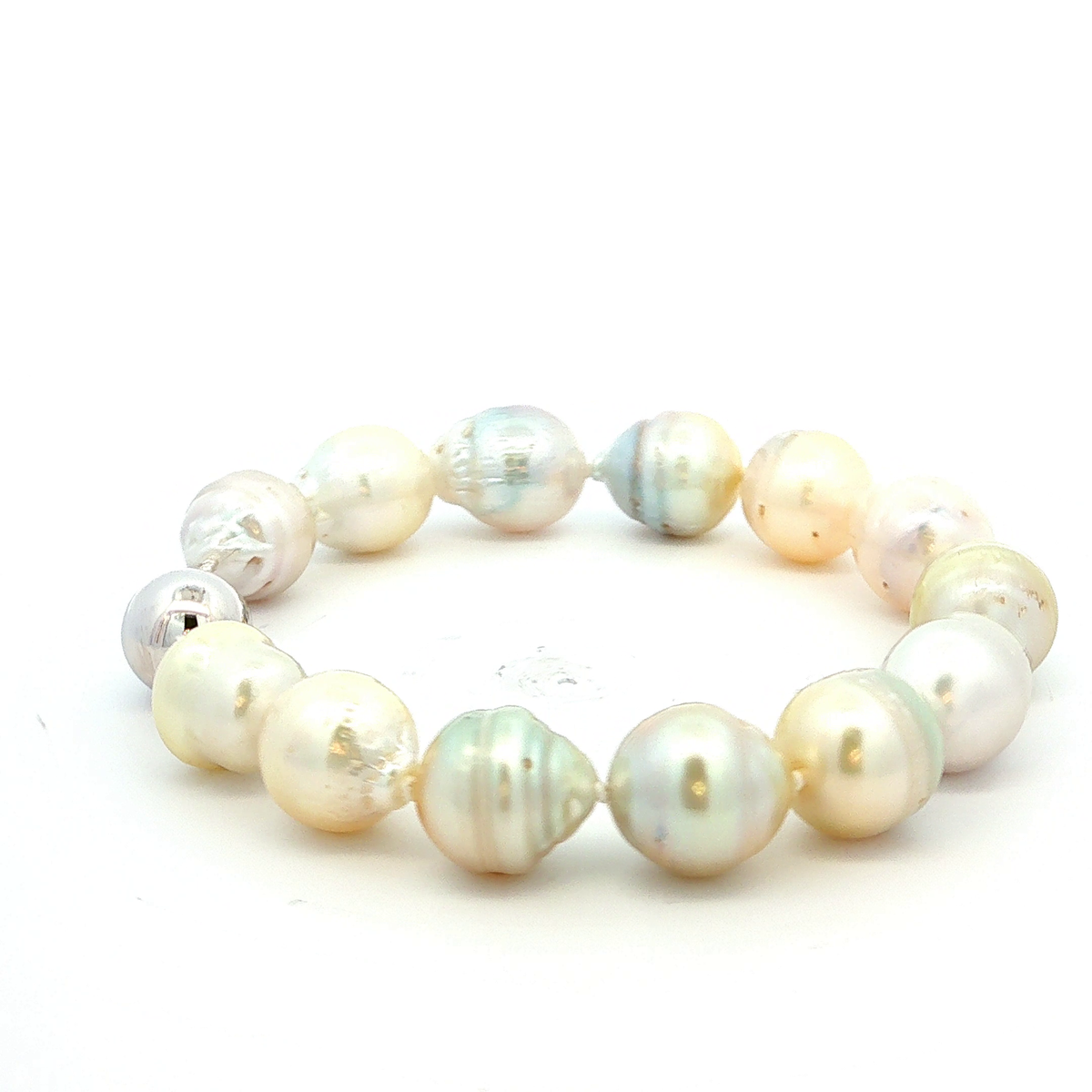 South Sea Baroque Pearl Bracelet in White Gold