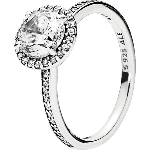 Classic Elegance Silver Ring w Clear CZ