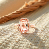 Morganite and Diamond Dress Ring in Yellow Gold