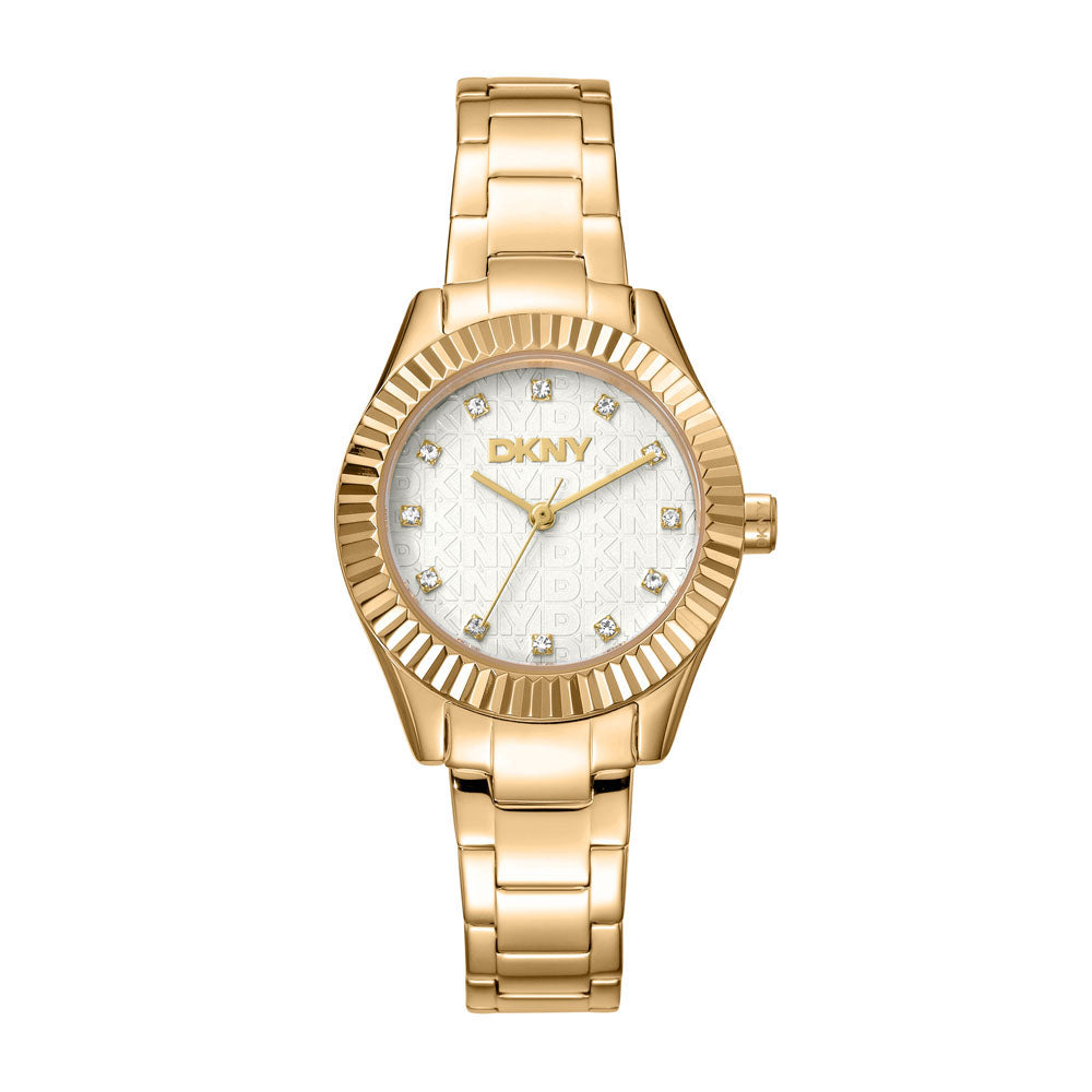 DKNY Chambers Glitz Gold Band Stainless Steel Watch