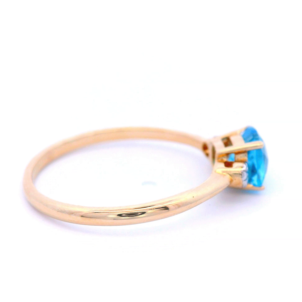 Natasha Square Blue Topaz & Diamond Dress Ring