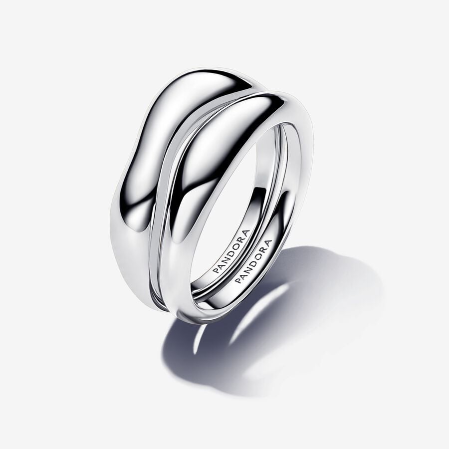 Pandora Organically Shaped Stacking Rings