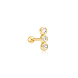Ania Haie Triple Stone Bezel Barbell Single Earring