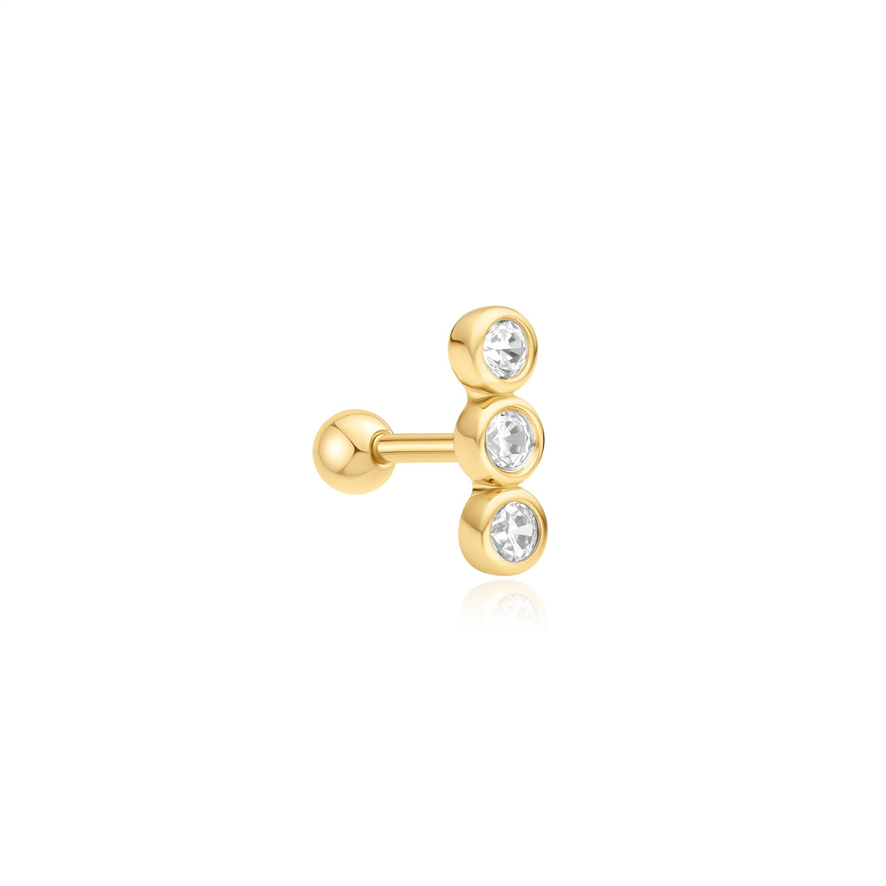 Ania Haie Triple Stone Bezel Barbell Single Earring