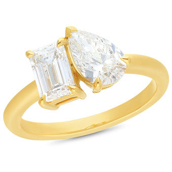 Diamond Ring in Yellow Gold Lab Grown