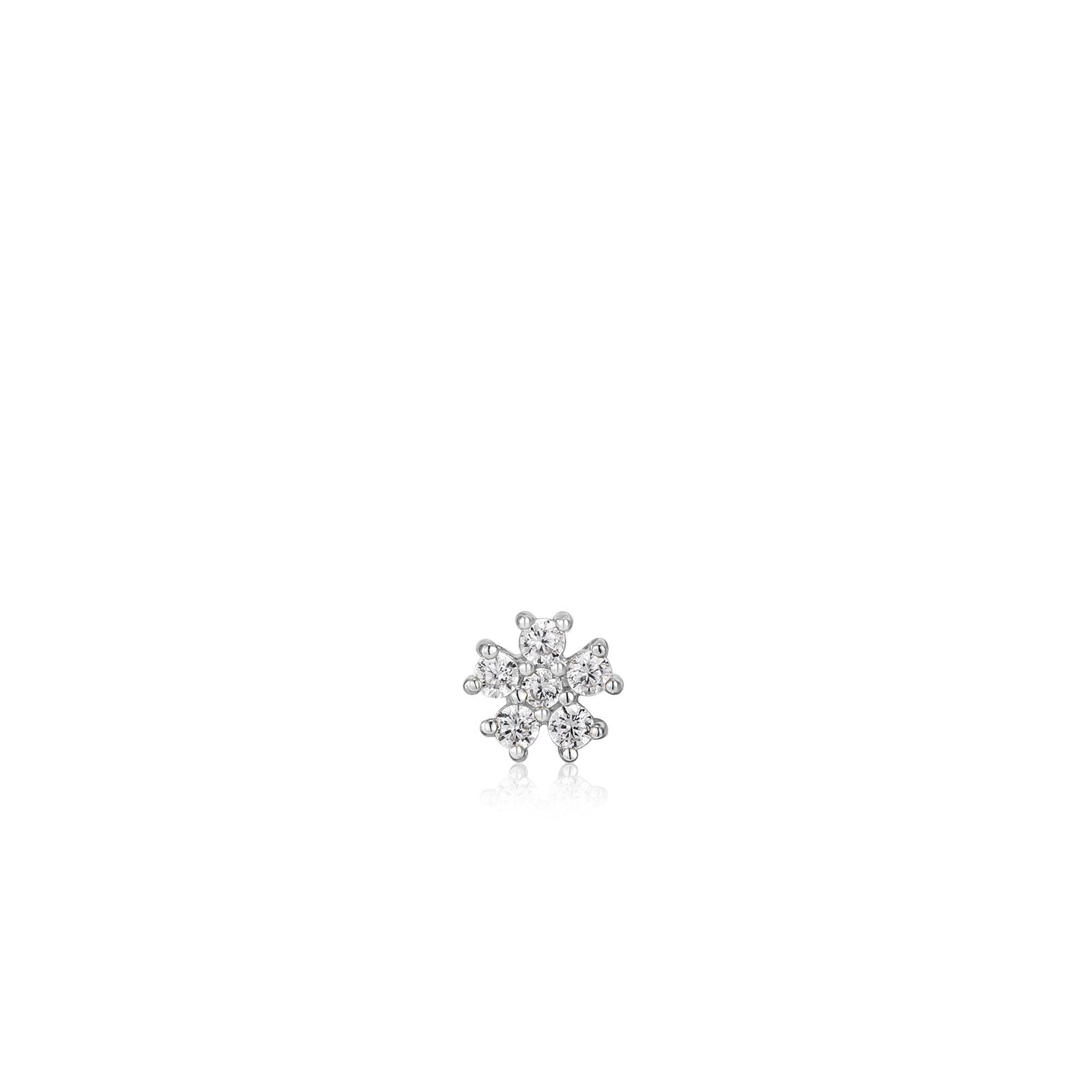 Anie Haie Silver Sparkle Flower Barbell Single Earring