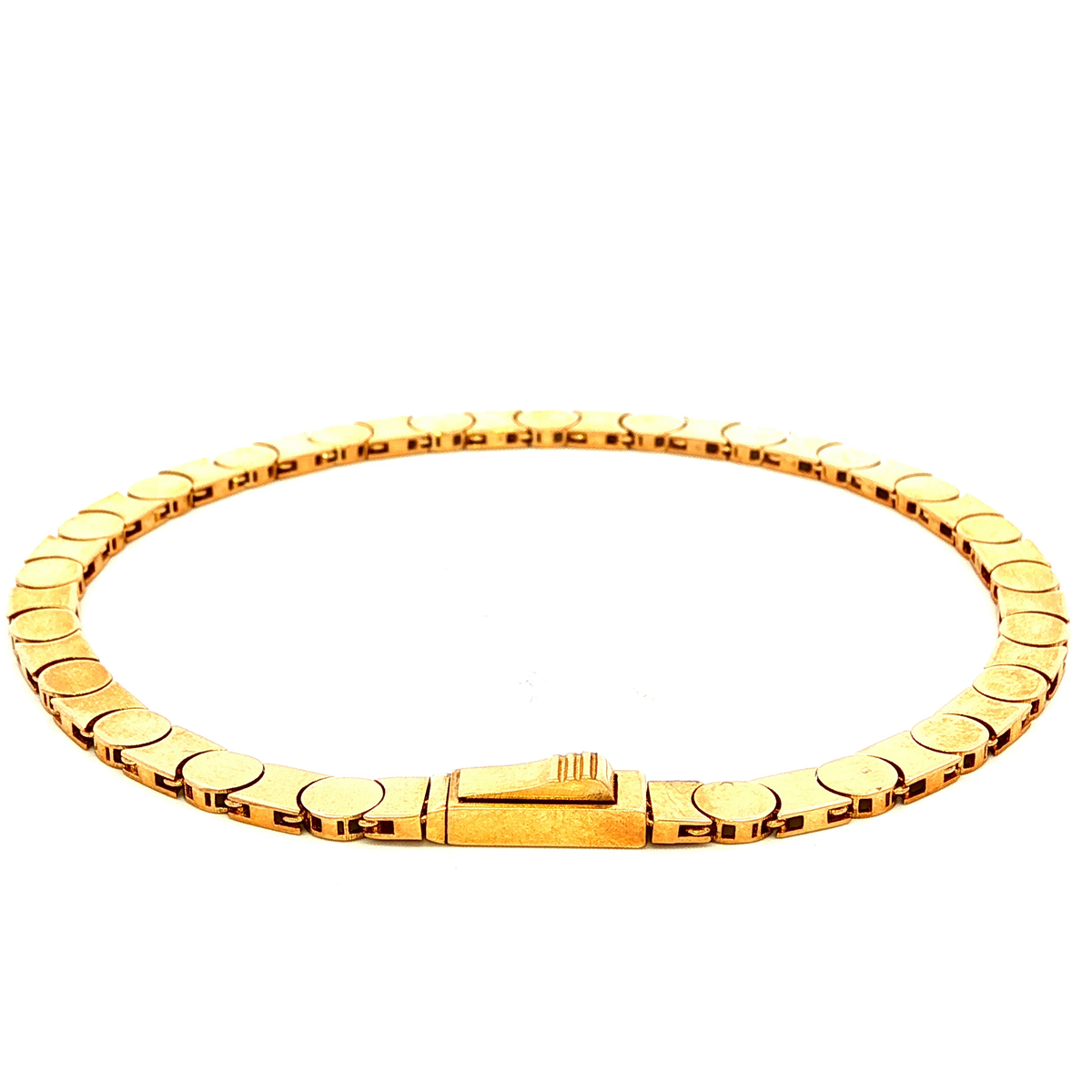 Flat Bar Link Bracelet in Yellow Gold