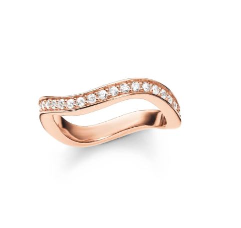 Thomas Sabo Eternity Wave Rose Gold Plated Mini Ring