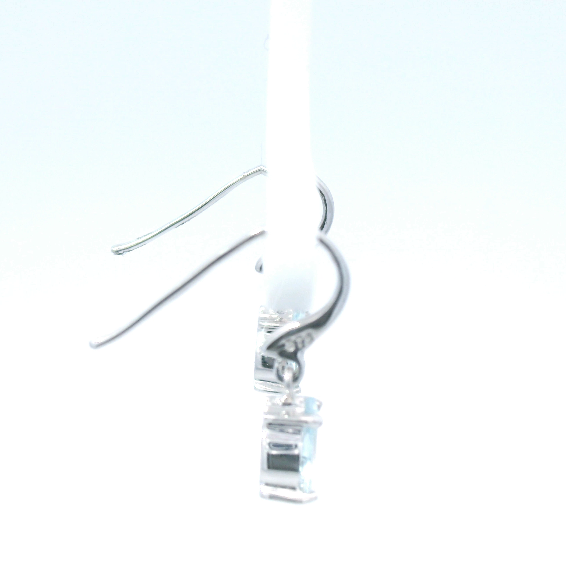 Aquamarine Drop Earrings in White Gold
