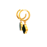 Clover Huggie Drop Earrings in Yellow Gold
