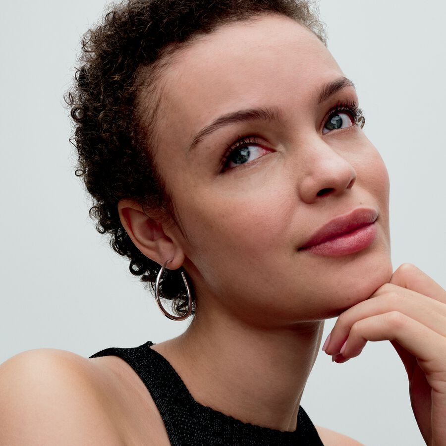 Organically Shaped 42 mm Open Hoop Earrings