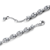 Bow sterling silver bracelet with clear cubic zirconia