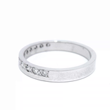 18K White Gold Bead Set Diamond Ring