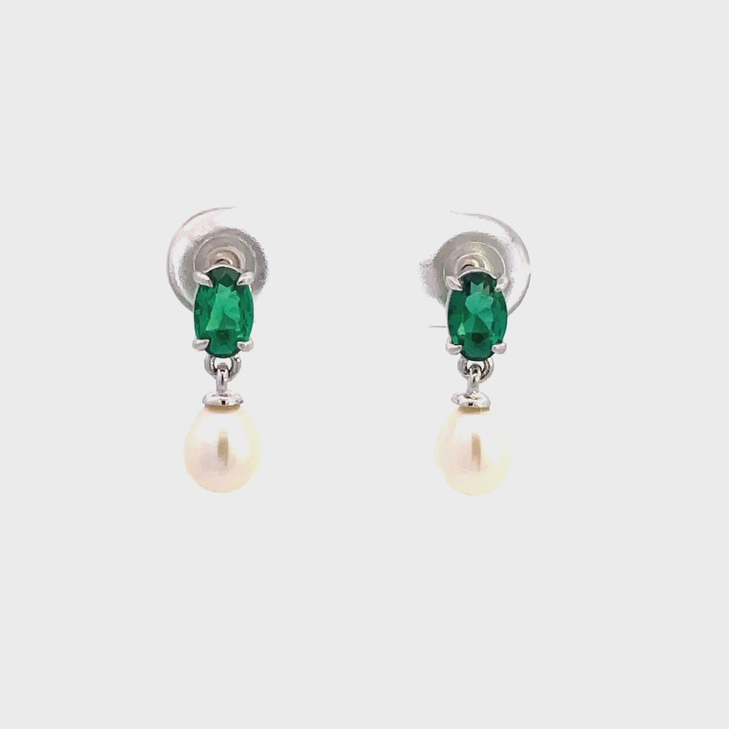 Georgini Oceans Whitsunday Earrings Green And Silver