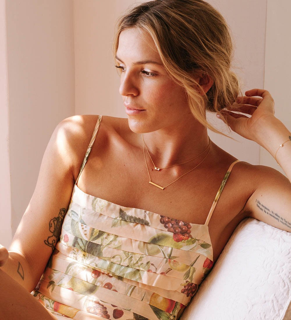 Kirstin Ash Silver Engravable Bar Necklace