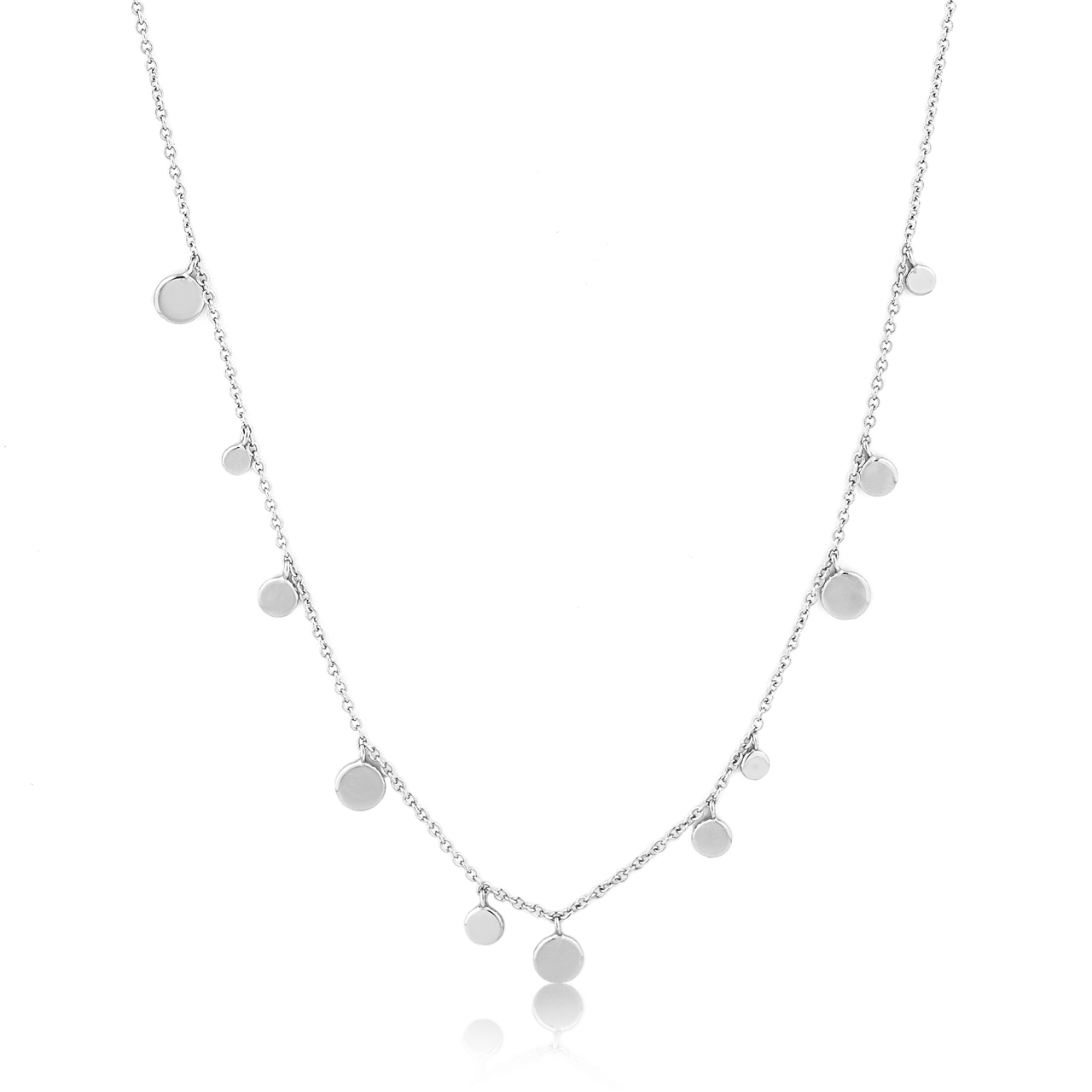 Ania Haie Silver Geometry Mixed Discs Necklace