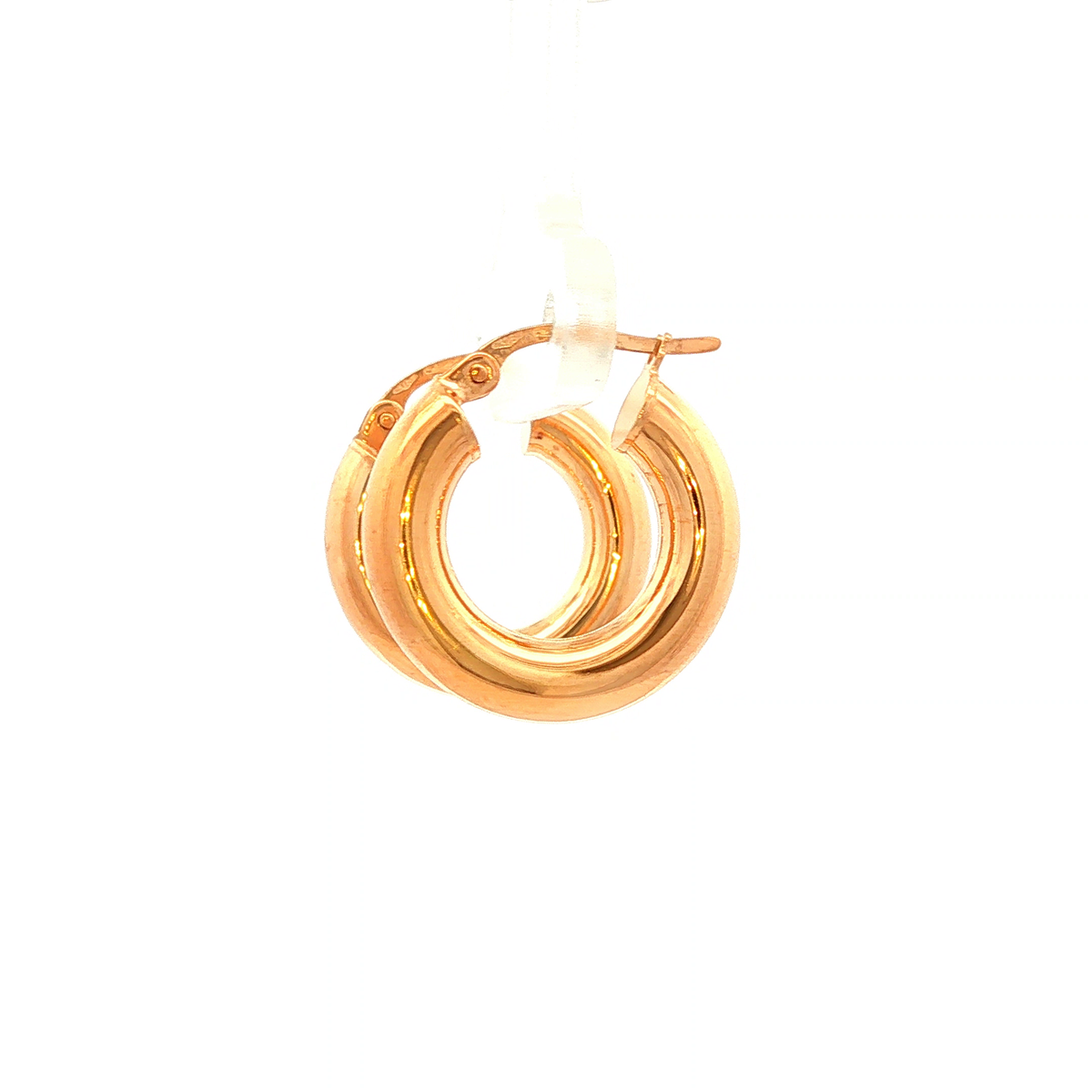 Round Plain Hoop Earring in Yellow Gold