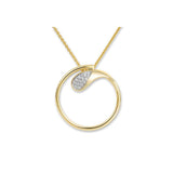 Diamond Circle Pendant Set in Yellow Gold