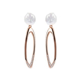 Bronzallure Maxima Hoop Earrings with Coin Pearls