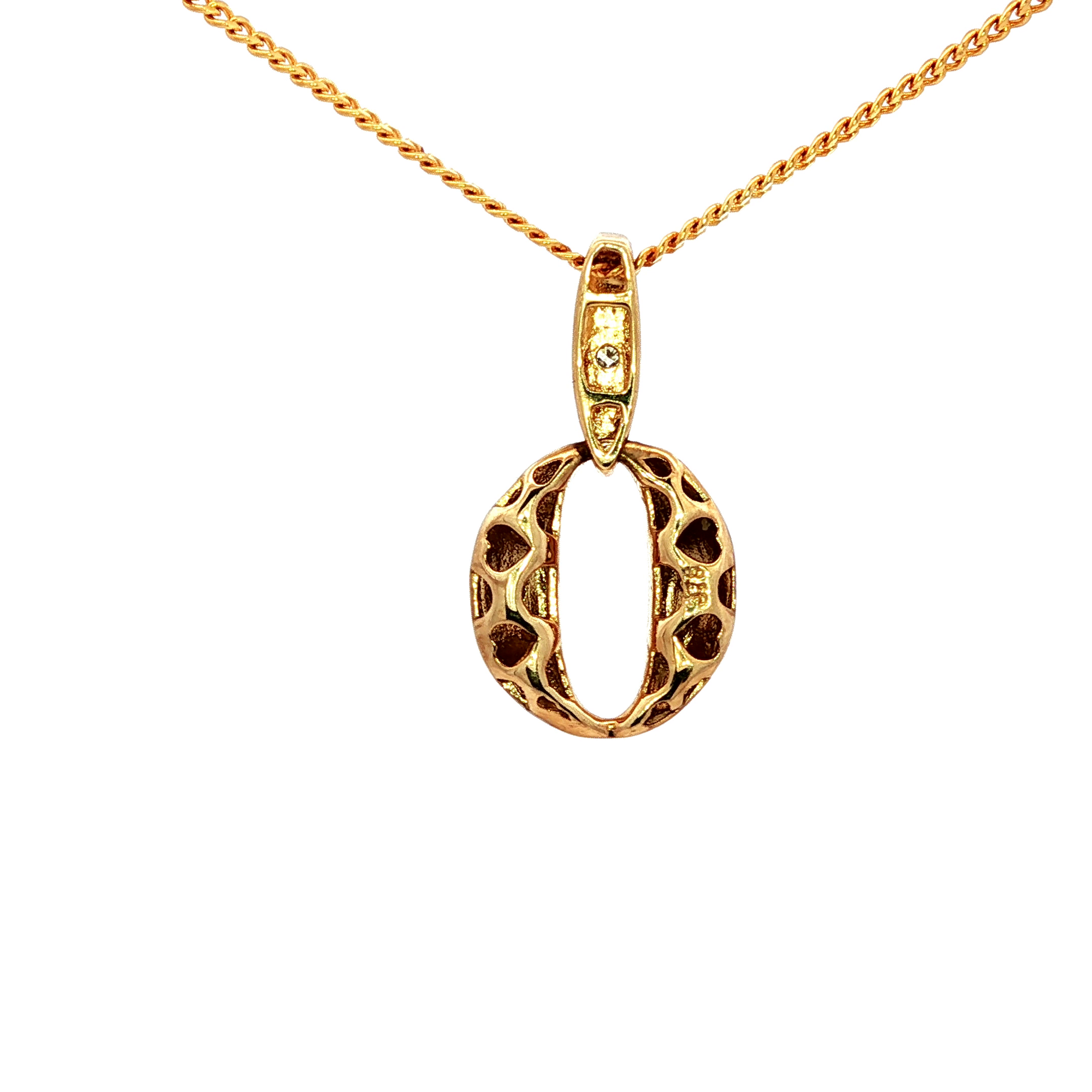 Diamond Encrusted Pendant in Yellow Gold