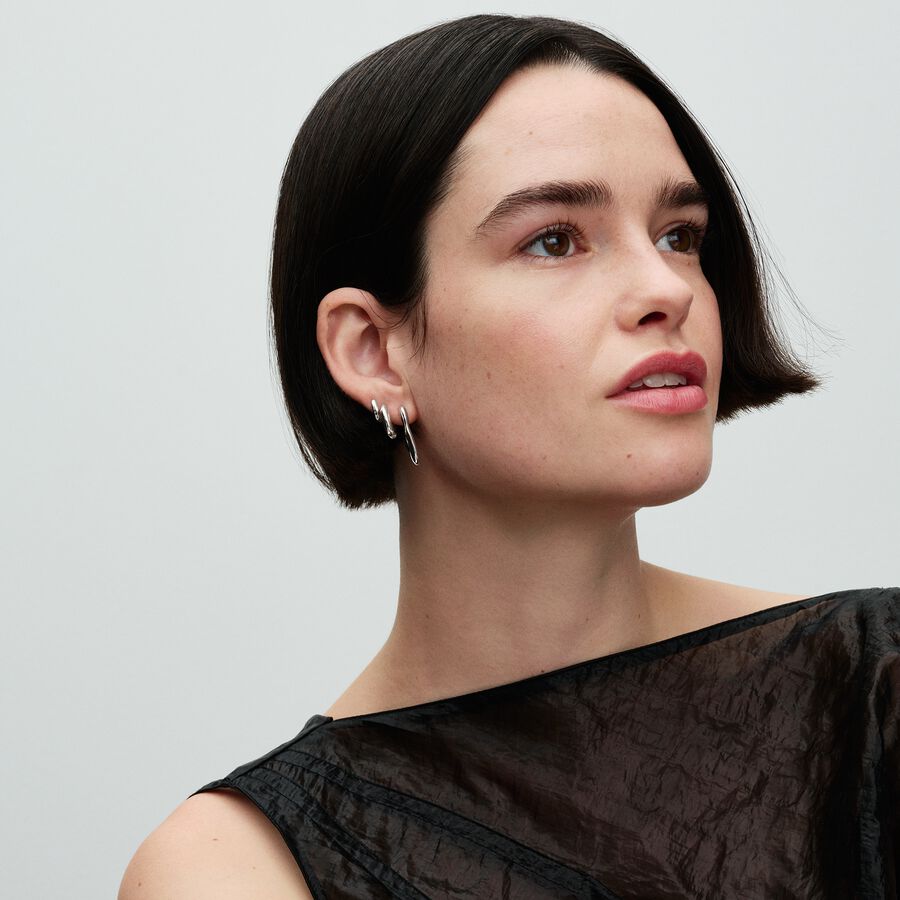 Pandora Organically V-Shaped Open Hoop Earrings