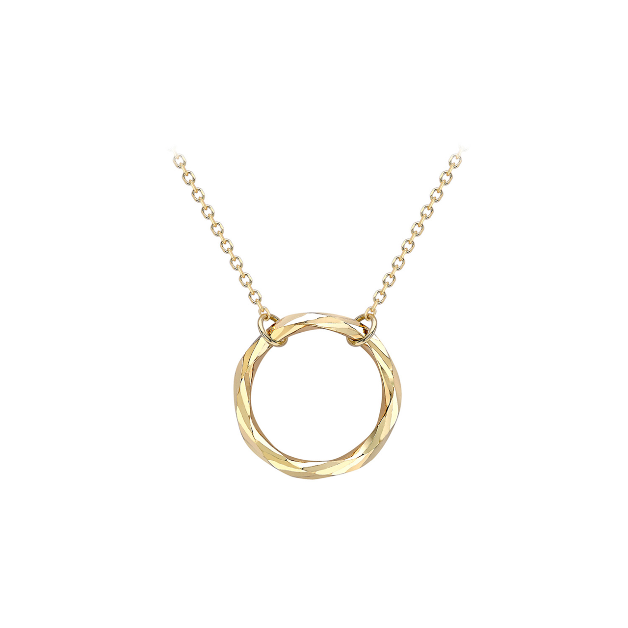 Diamond Cut Circle Necklace