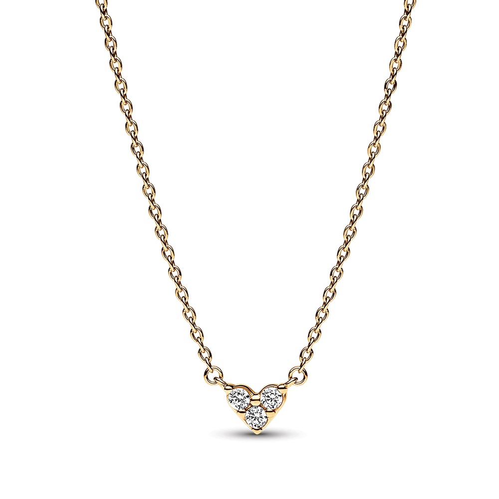 Pandora Triple Stone Heart Collier Necklace