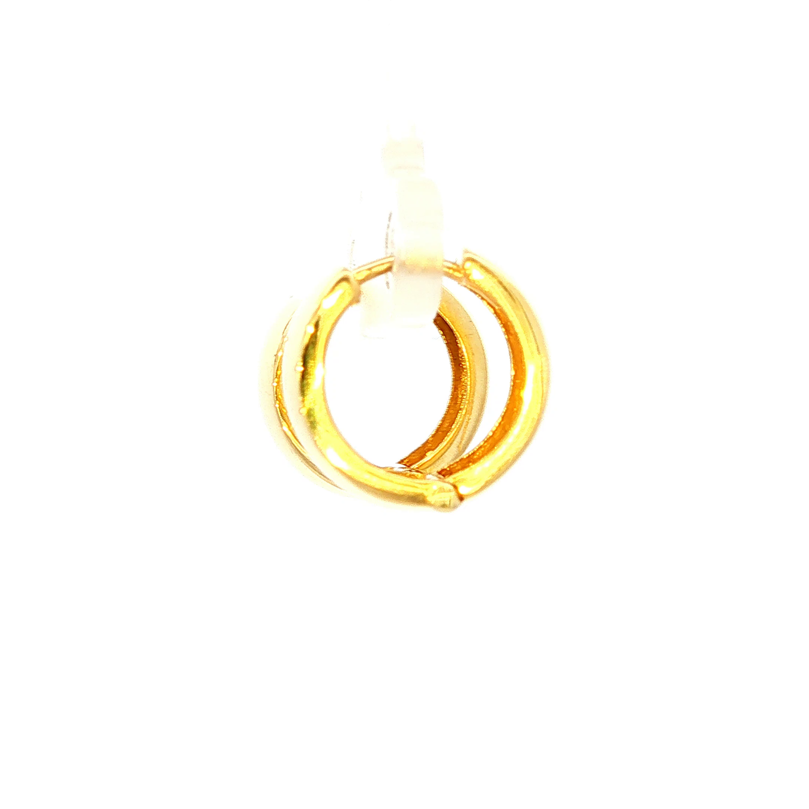 9ct YG Huggie 7mm Thick x 13mm Wide