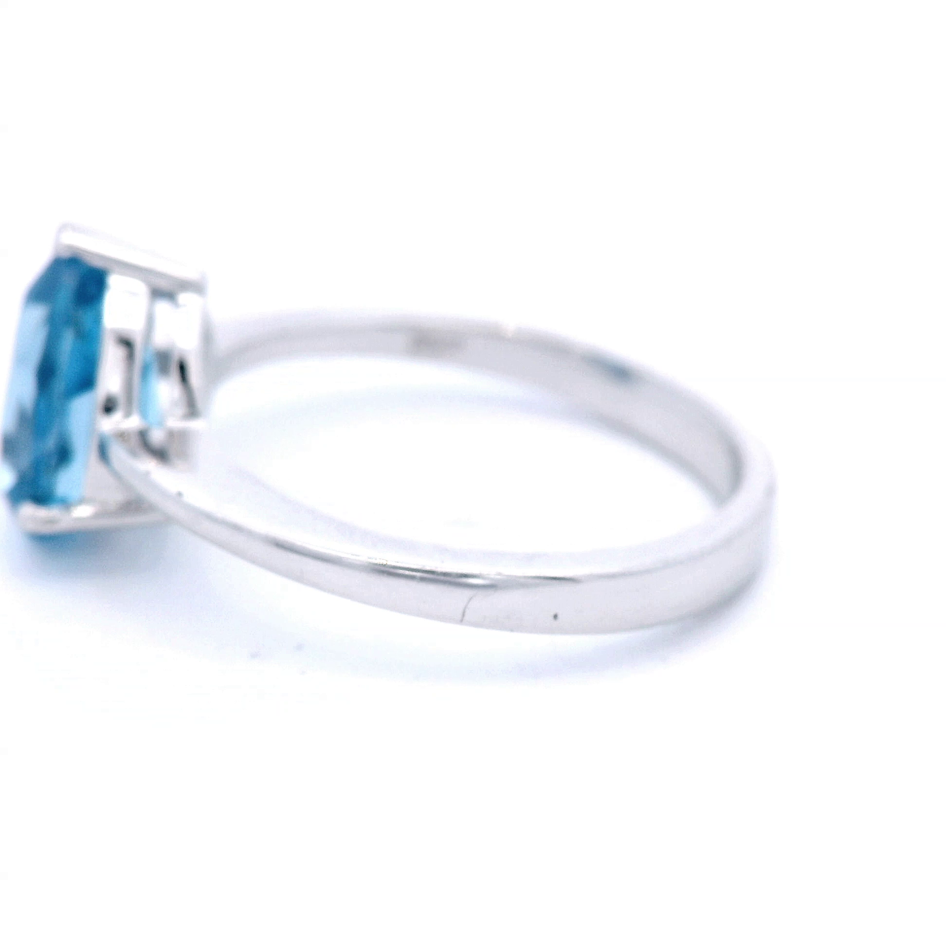 Pear Shaped Natural Blue Topaz Dress Ring in White Gold