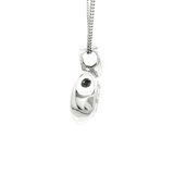 Square Single Diamond Heart Pendant in White Gold
