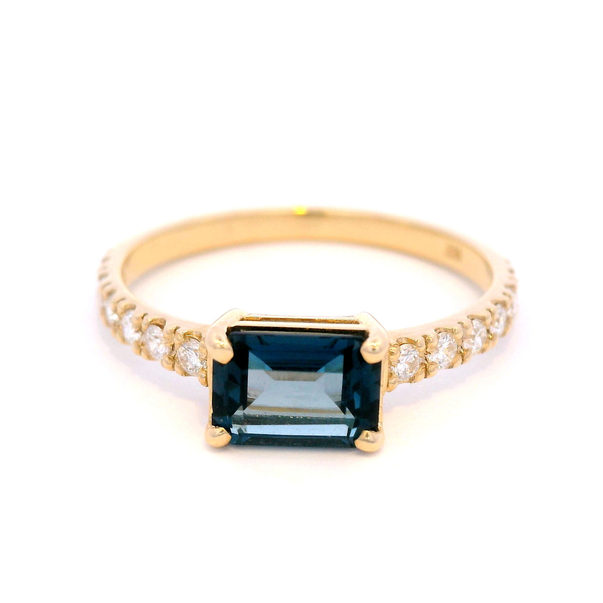 Emerald Cut, London Blue Topaz Dress Ring