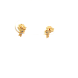 Pear Black Sapphire Earrings in Yellow Gold