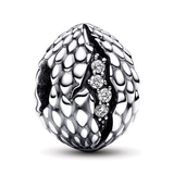 Project House The Dragon Egg sterling silver charm with clear cubic zirconia