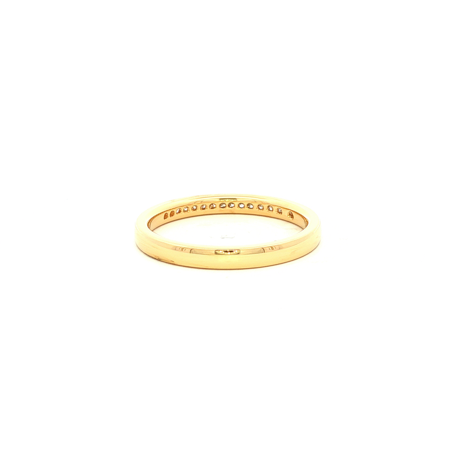 Straight Chanel Set Diamond Wedding Band in Yellow Gold