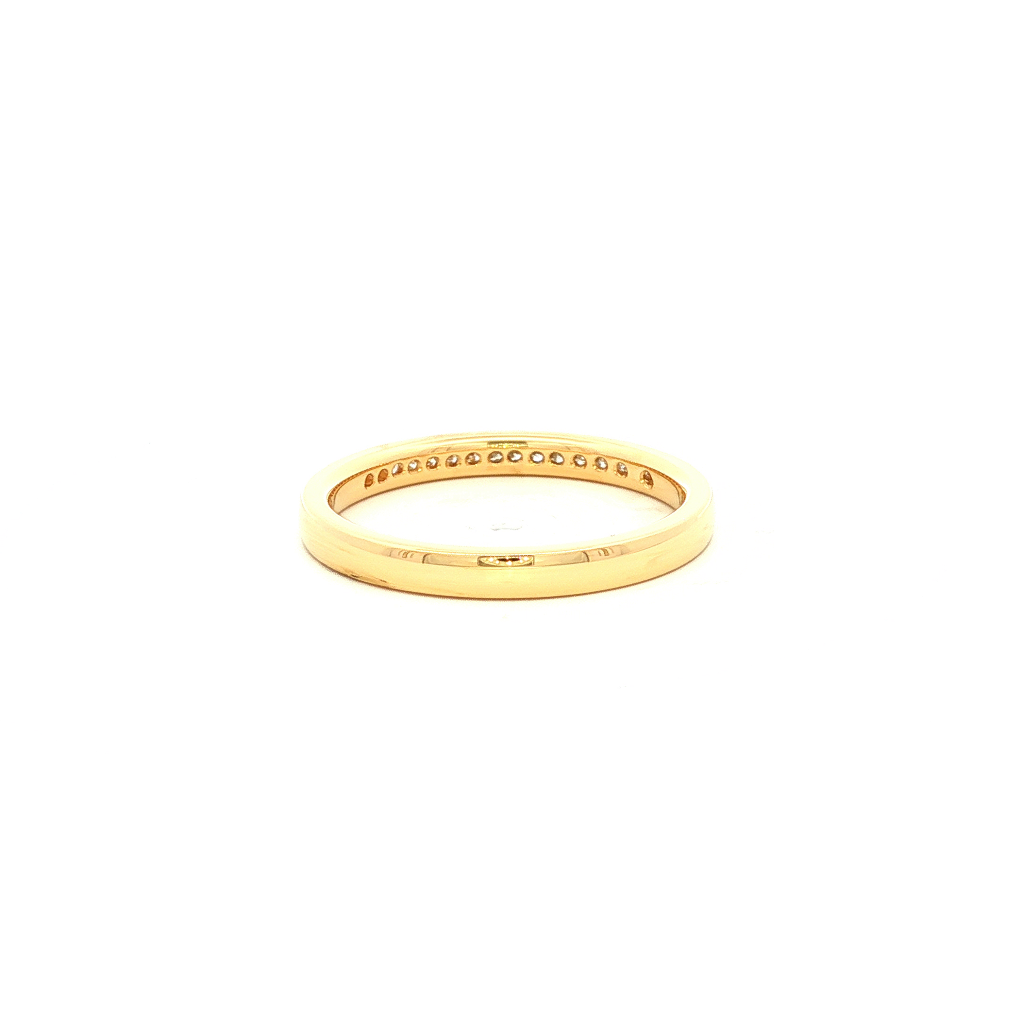 Straight Chanel Set Diamond Wedding Band in Yellow Gold