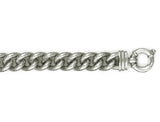 Sterling Silver Solid Curb 400 Gauge Bracelet with Parrot Clasp