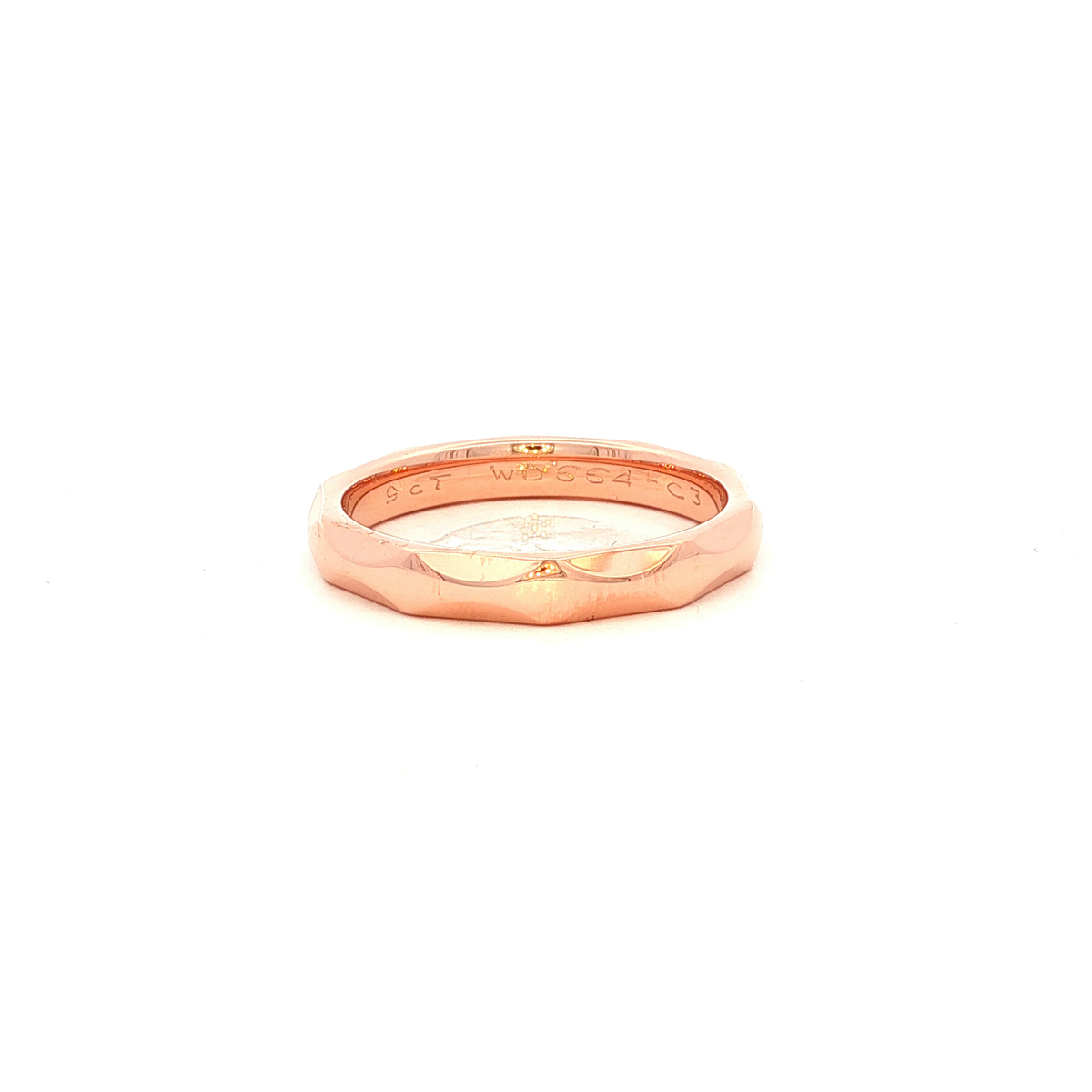 Wave Patterned Wedding Ring in Rose Gold