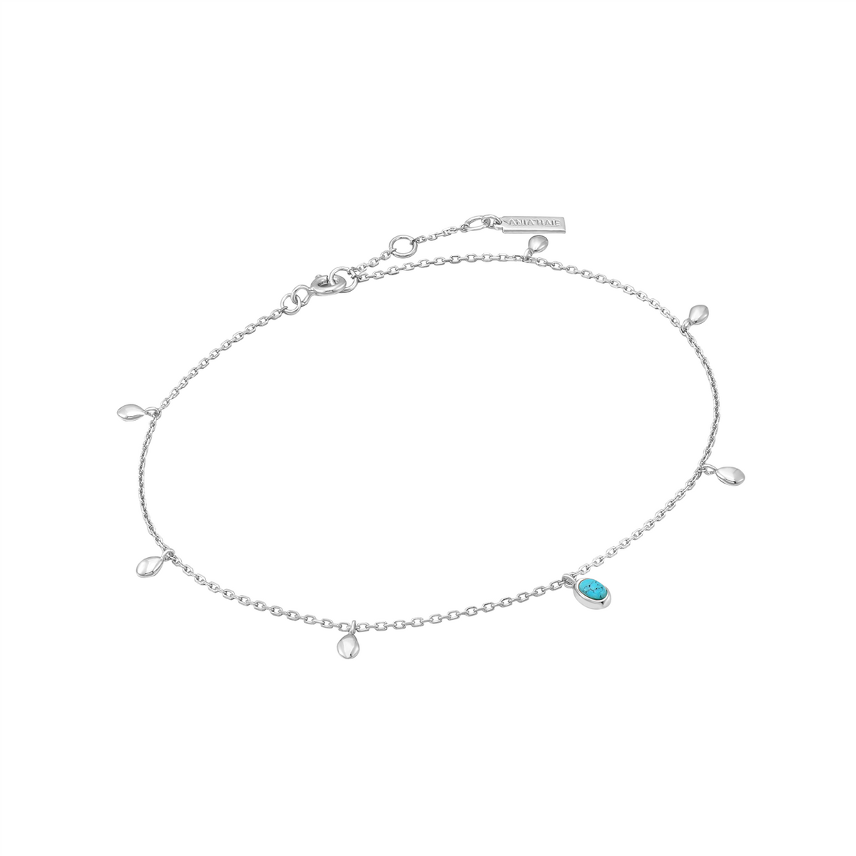 Ania Haie Silver Turquoise Drop Pendant Anklet