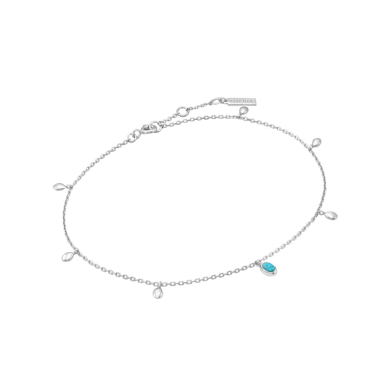 Ania Haie Silver Turquoise Drop Pendant Anklet