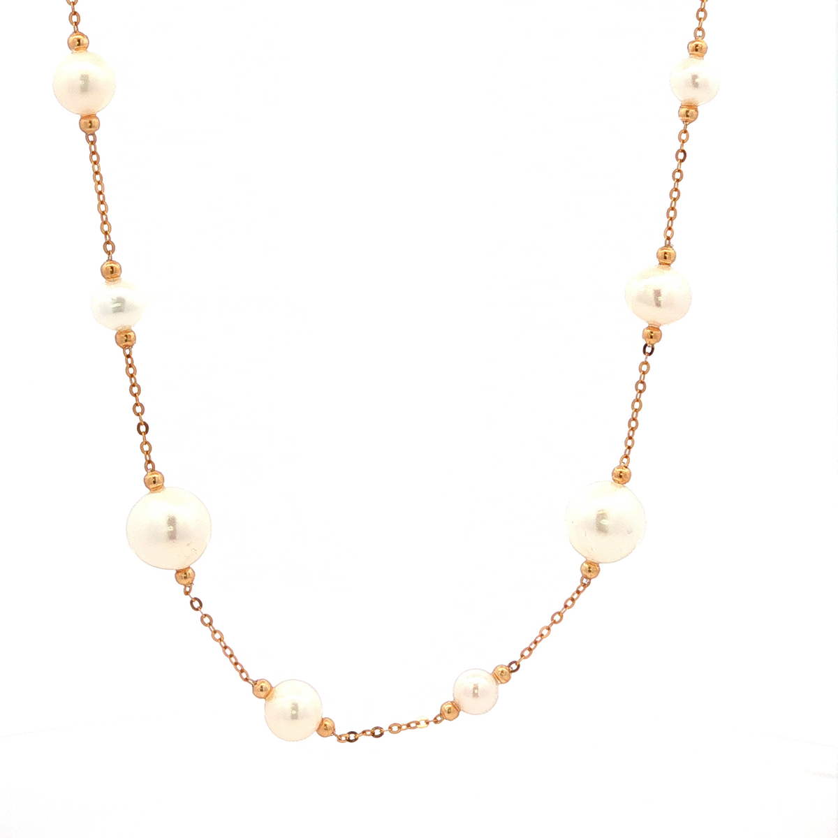 Ikecho Olivia Freshwater Pearl Necklace in Yellow Gold